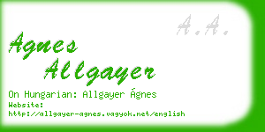 agnes allgayer business card